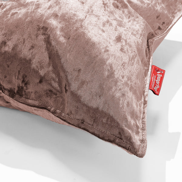 Bolster Scatter Cushion Cover 20 x 55cm - Vintage Velvet Truffle Fabric Close-up Image