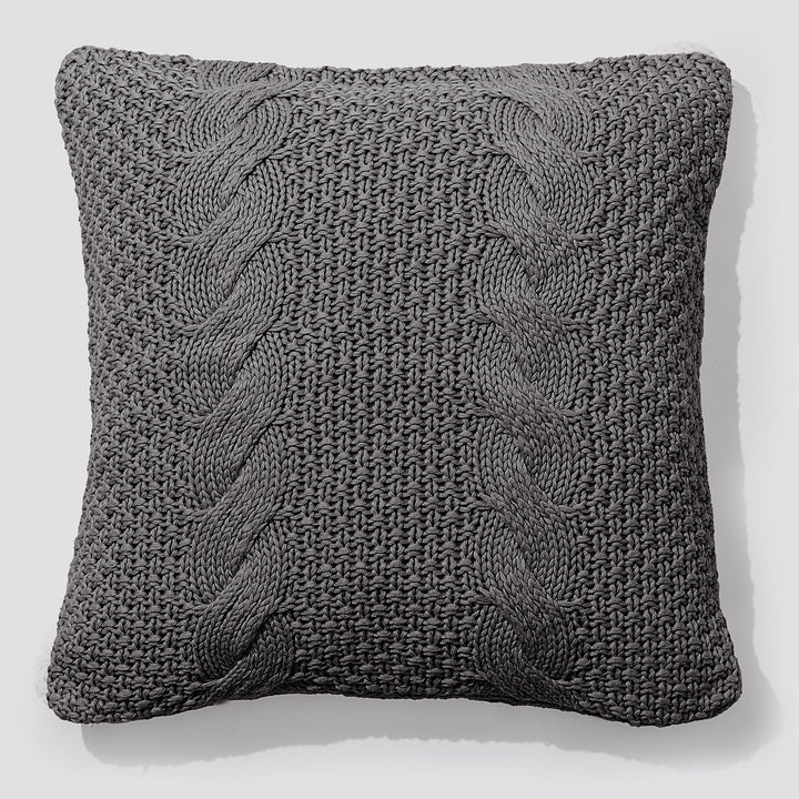 Decorative Cushion 47 x 47cm - 100% Cotton Cable Grey