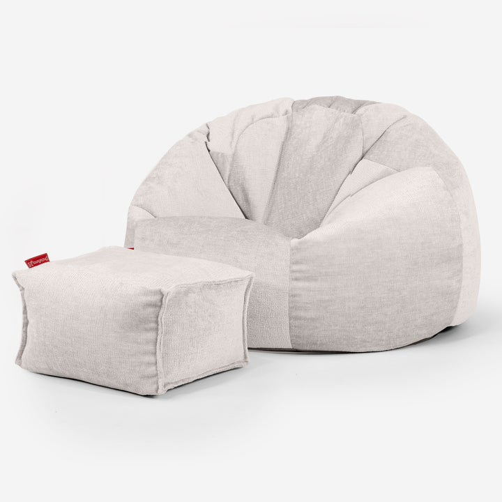 Classic Bean Bag Chair - Chenille Cream 02