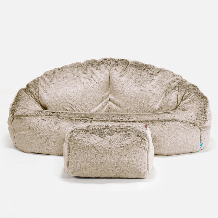 Bubble Kids Sofa Bean Bag - Faux Rabbit Fur Golden Brown 02