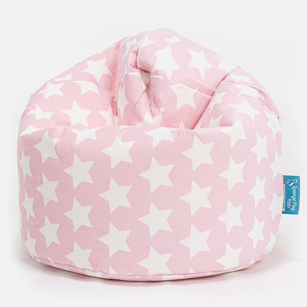 Children's Bean Bag 2-6 yr - Print Pink Star Fabric Close-up Image
