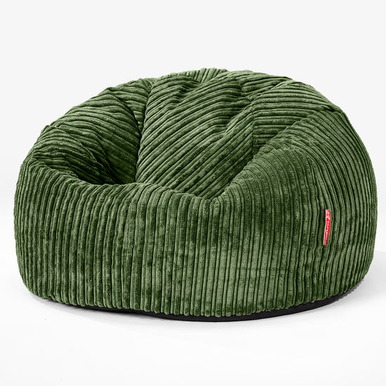 Classic Bean Bag Chair - Cord Forest Green 01