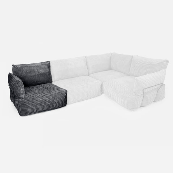 Modular Sofa (Build your own) End Section - Cord Black Fabric Close-up Image