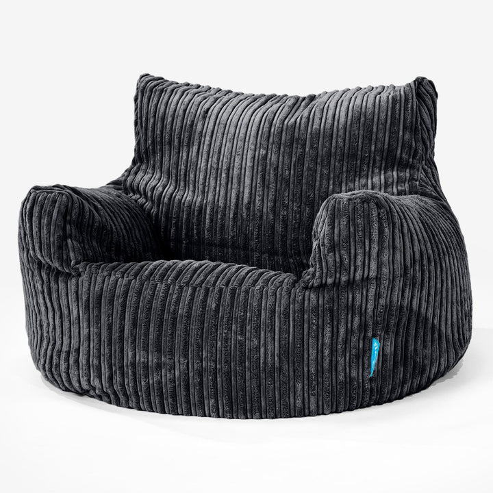 Children's Armchair 3-8 yr Bean Bag - Cord Black 01