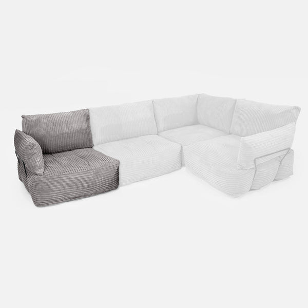 Modular Sofa (Build your own) End Section - Cord Graphite Grey Fabric Close-up Image