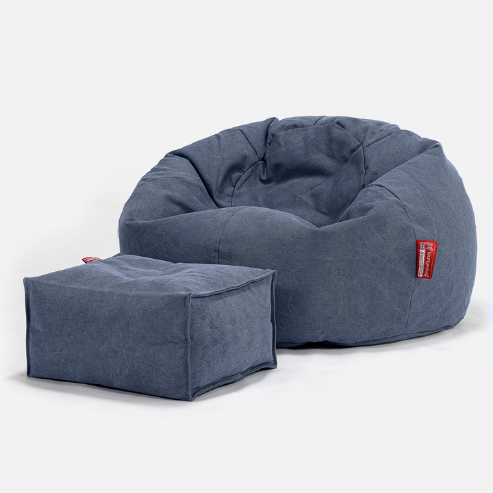 Classic Bean Bag Chair - Canvas Navy 02