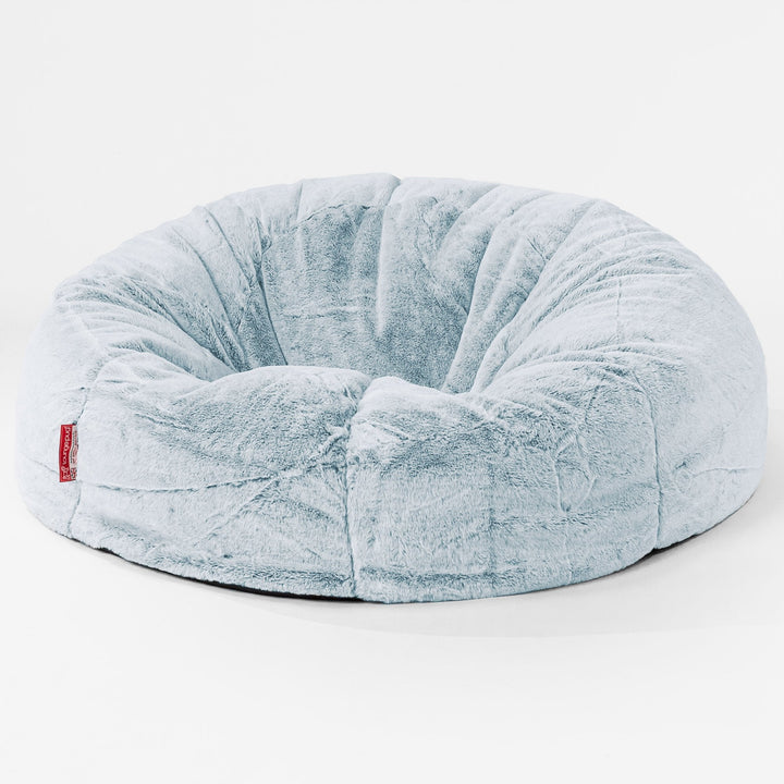 Classic Sofa Bean Bag - Faux Rabbit Fur Dusty Blue 01