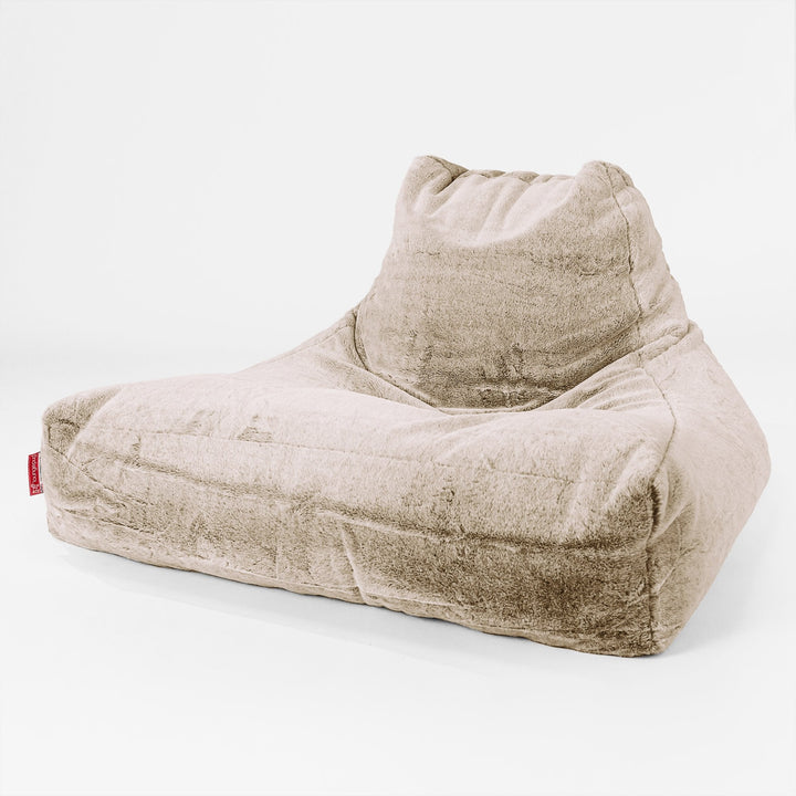 Mega Lounger Bean Bag - Faux Rabbit Fur Golden Brown 01