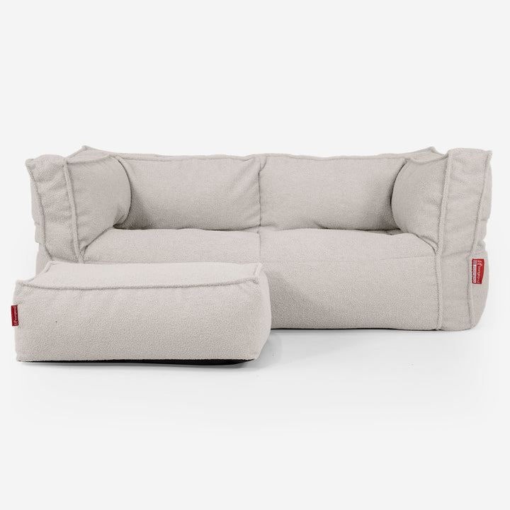 The 2 Seater Albert Sofa Bean Bag - Boucle Ivory 02