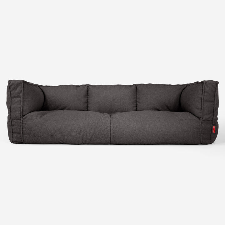 The 3 Seater Albert Sofa Bean Bag - Boucle Graphite Grey 01