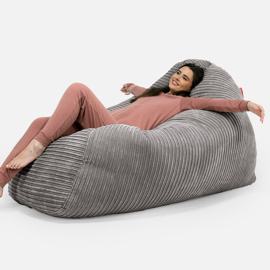 Lounge Pug Cord Giant Bean Bag Sofa Mega Mammoth Beanbag Graphite Grey– Big  Bertha Original UK