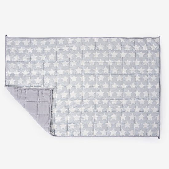 Children's Weighted Blanket - Flannel Fleece Grey Star 03