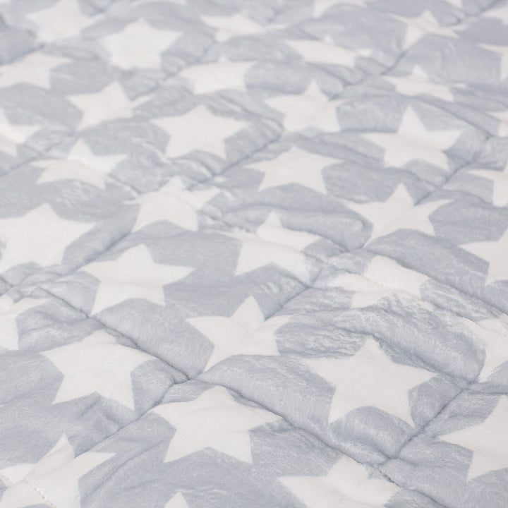 Children's Weighted Blanket - Flannel Fleece Grey Star 04