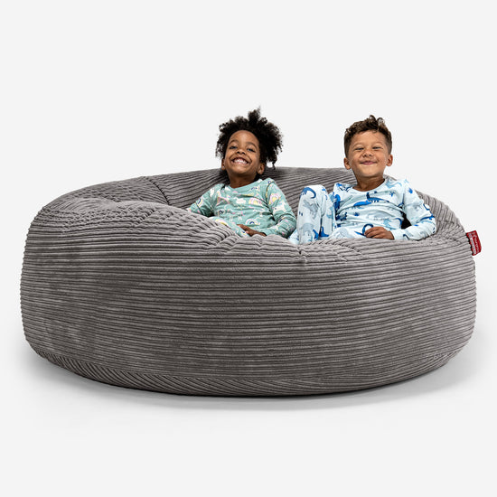 Huge Family Sized Kids' Bean Bag 2-14 yr - Cord Graphite Grey 01