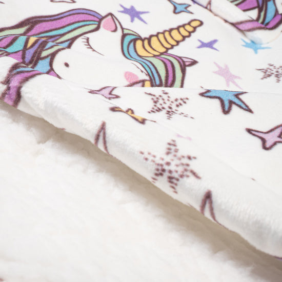Kid's Oversized Hoodie Blanket Sweatshirt - Minky Unicorn 06