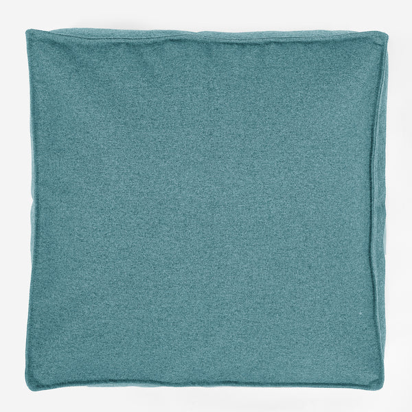 Large Floor Cushion - Interalli Wool Aqua Fabric Close-up Image