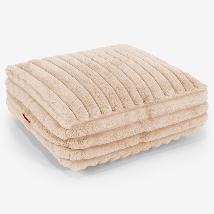 Large Floor Cushion - Ultra Plush Cord Peach 01