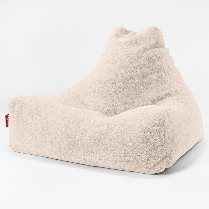 Lounger Beanbag - Teddy Faux Fur Cream 01