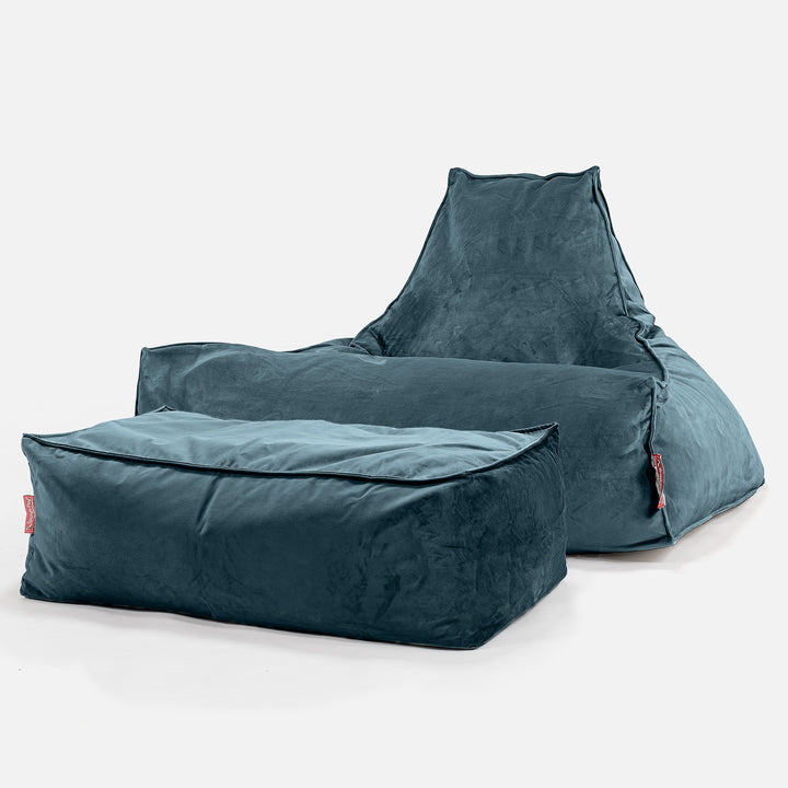 Lounger Beanbag - Velvet Teal 02