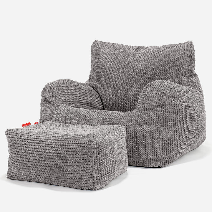 Bean Bag Armchair - Pom Pom Charcoal Grey 02