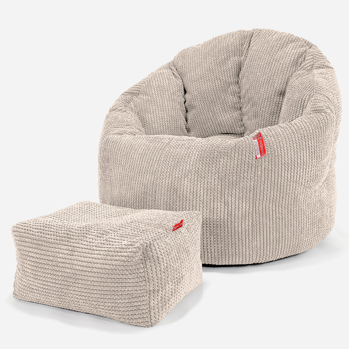 Cuddle Up Beanbag Chair - Pom Pom Ivory 02