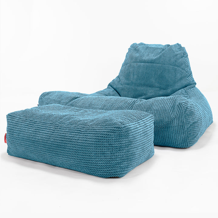 Mega Lounger Bean Bag - Pom Pom Aegean Blue 02