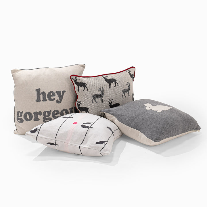 Decorative Cushion 47 x 47cm - 100% Cotton Rabbit