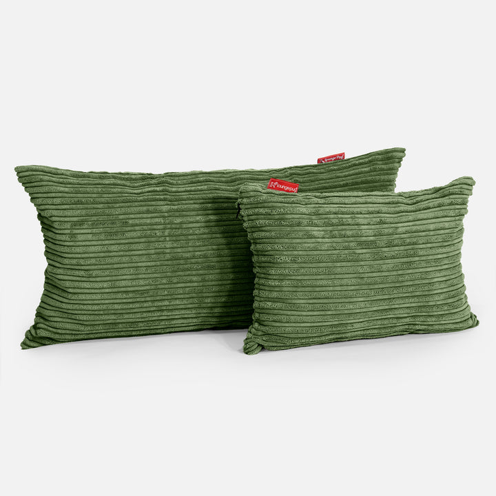 Rectangular Scatter Cushion Cover 35 x 50cm - Cord Forest Green 03