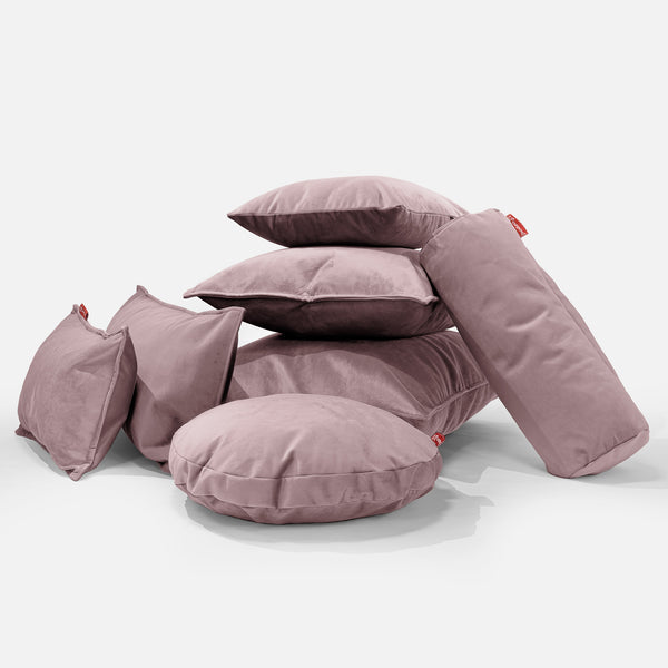 Rectangular Throw Pillow Cover 35 x 50cm - Velvet Rose Pink Fabric Close-up Image