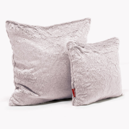 Decorative Cushion 47 x 47cm - Faux Rabbit Fur Dusty Pink