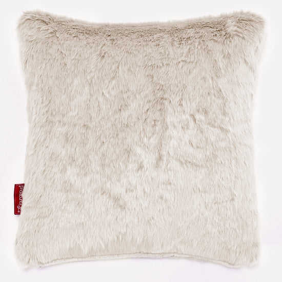 Decorative Cushion 47 x 47cm - Faux Rabbit Fur White