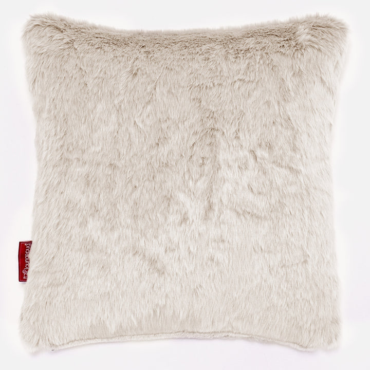 Decorative Cushion 47 x 47cm - Faux Rabbit Fur White