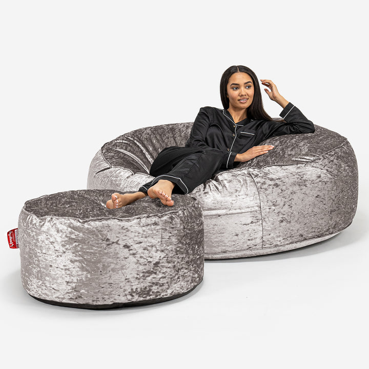 Mega Mammoth Bean Bag Sofa - Vintage Silver 02