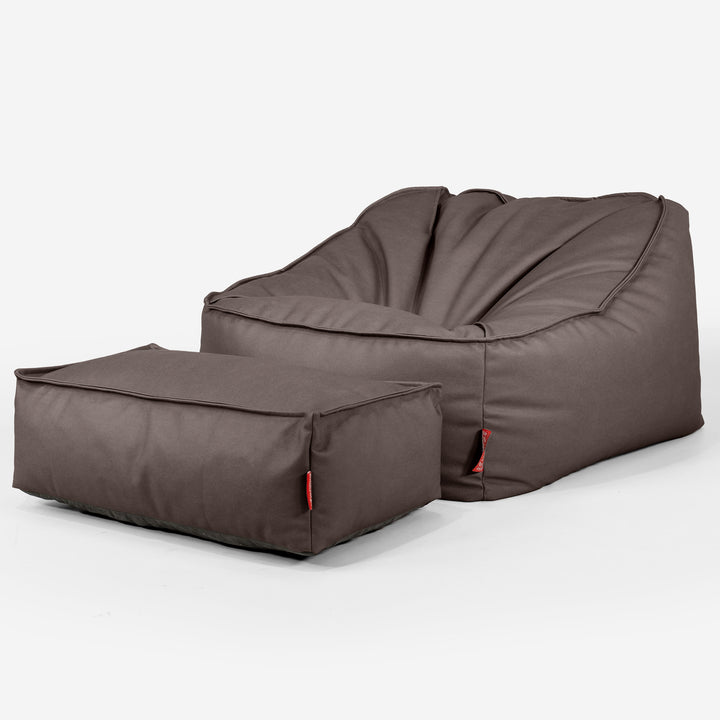 Sloucher Bean Bag Chair - Vegan Leather Chocolate 02