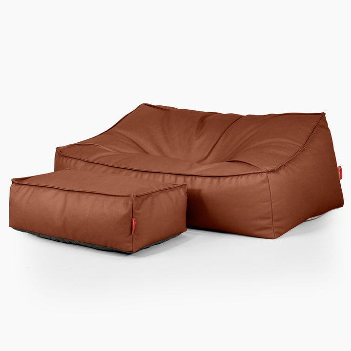 Sloucher Bean Bag Sofa - Vegan Leather Chestnut 02