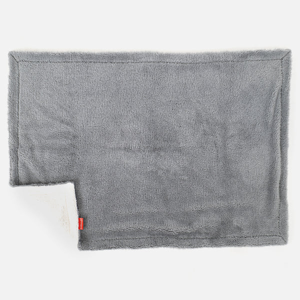 Sherpa Throw / Blanket - Teddy Faux Fur Dark Grey Fabric Close-up Image