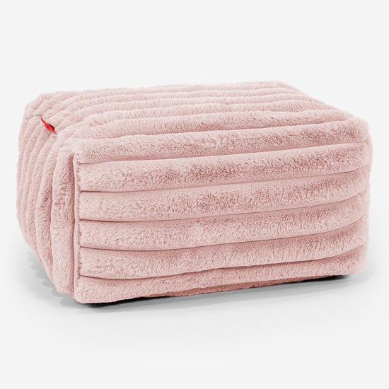 Small Footstool - Ultra Plush Cord Dusty Pink 01