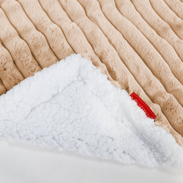 Sherpa Throw / Blanket - Ultra Plush Cord Peach 02