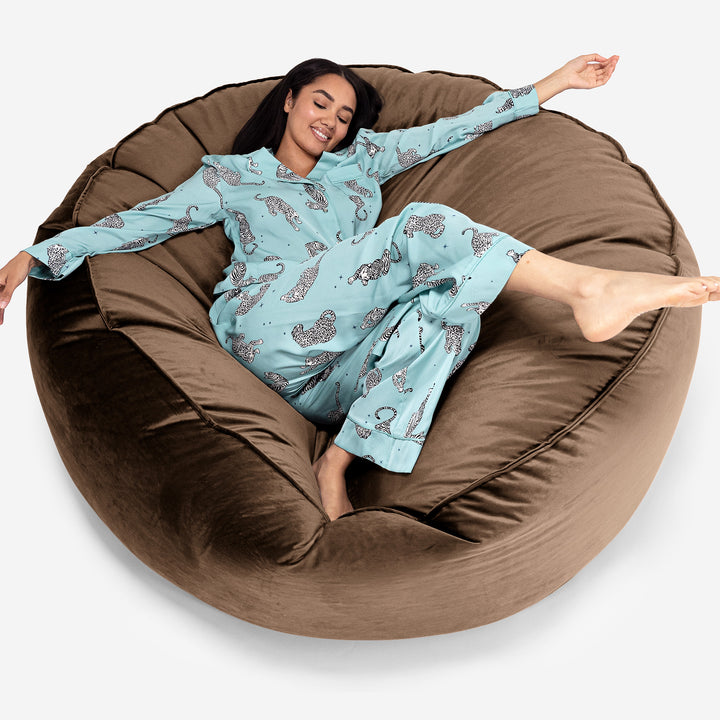 Mega Mammoth Bean Bag Sofa - Velvet Espresso 01