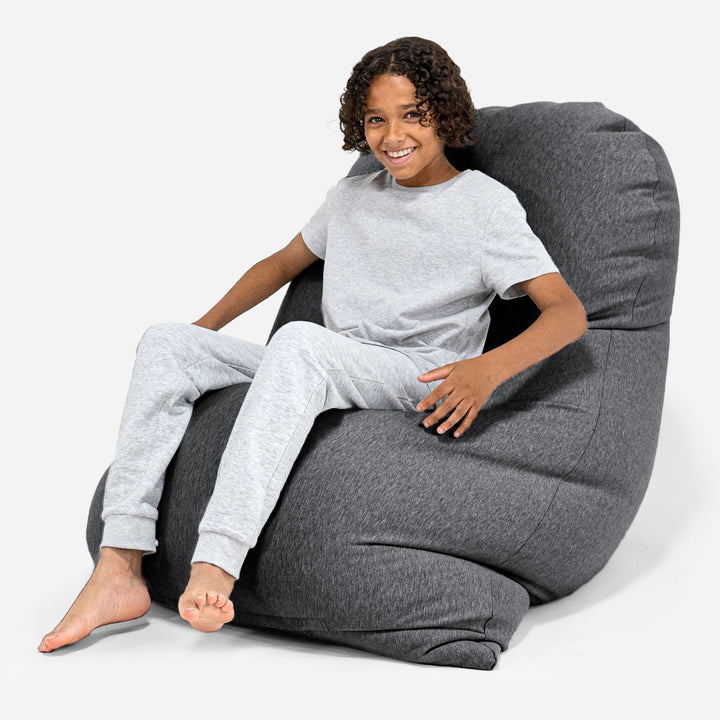 Grande XL Bean Bag - Stretchy Cotton Graphite Grey 03