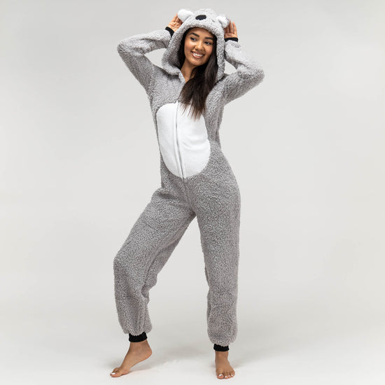 Women's Koala Bear Animal Fleece Onesie 01