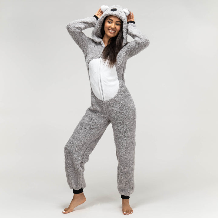 Women's Koala Bear Animal Fleece Onesie 01