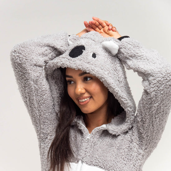 Women's Koala Bear Animal Fleece Onesie 02